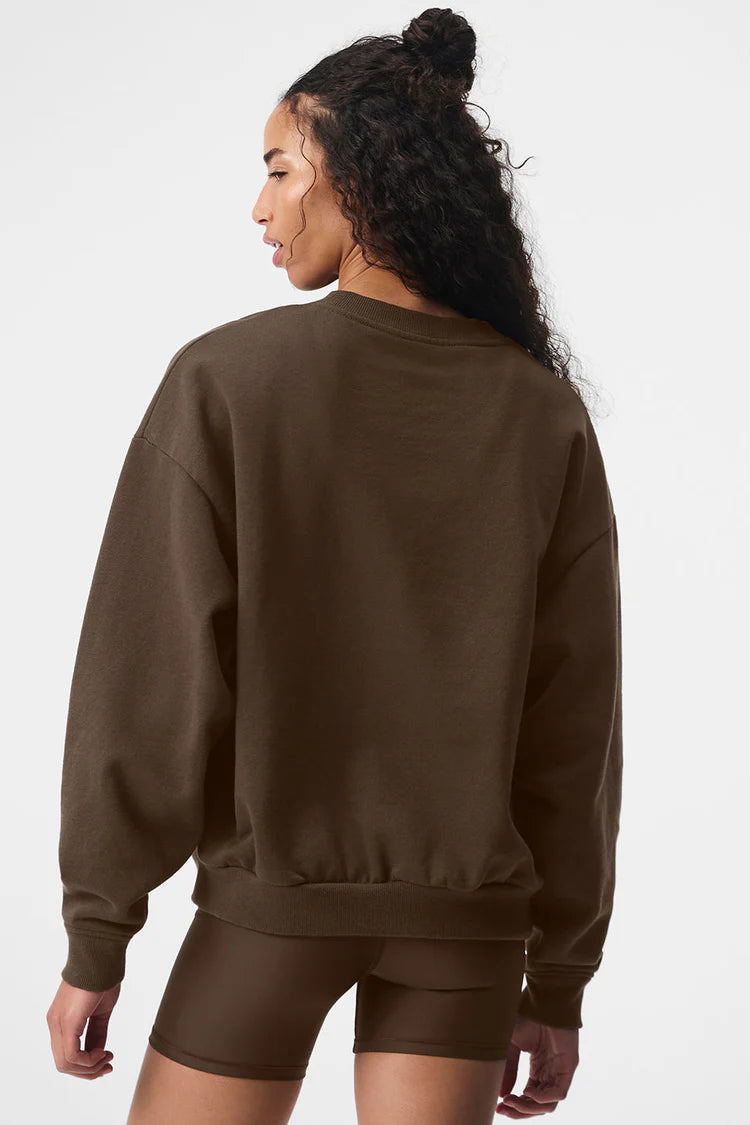 Alo Accolade Crewneck Pullover Unisex Espresso
